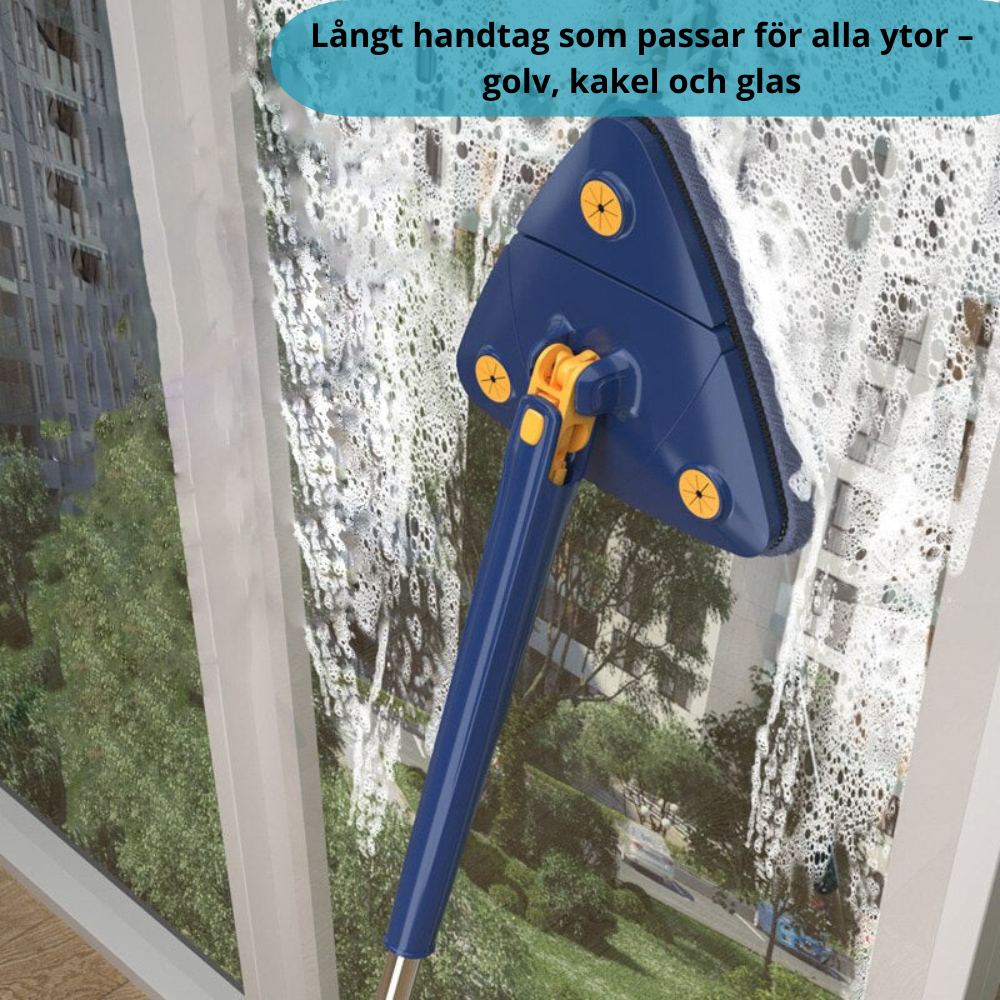 Triangulär roterande SmartMopp – effektiv städning med 10 mikrofiberdukar